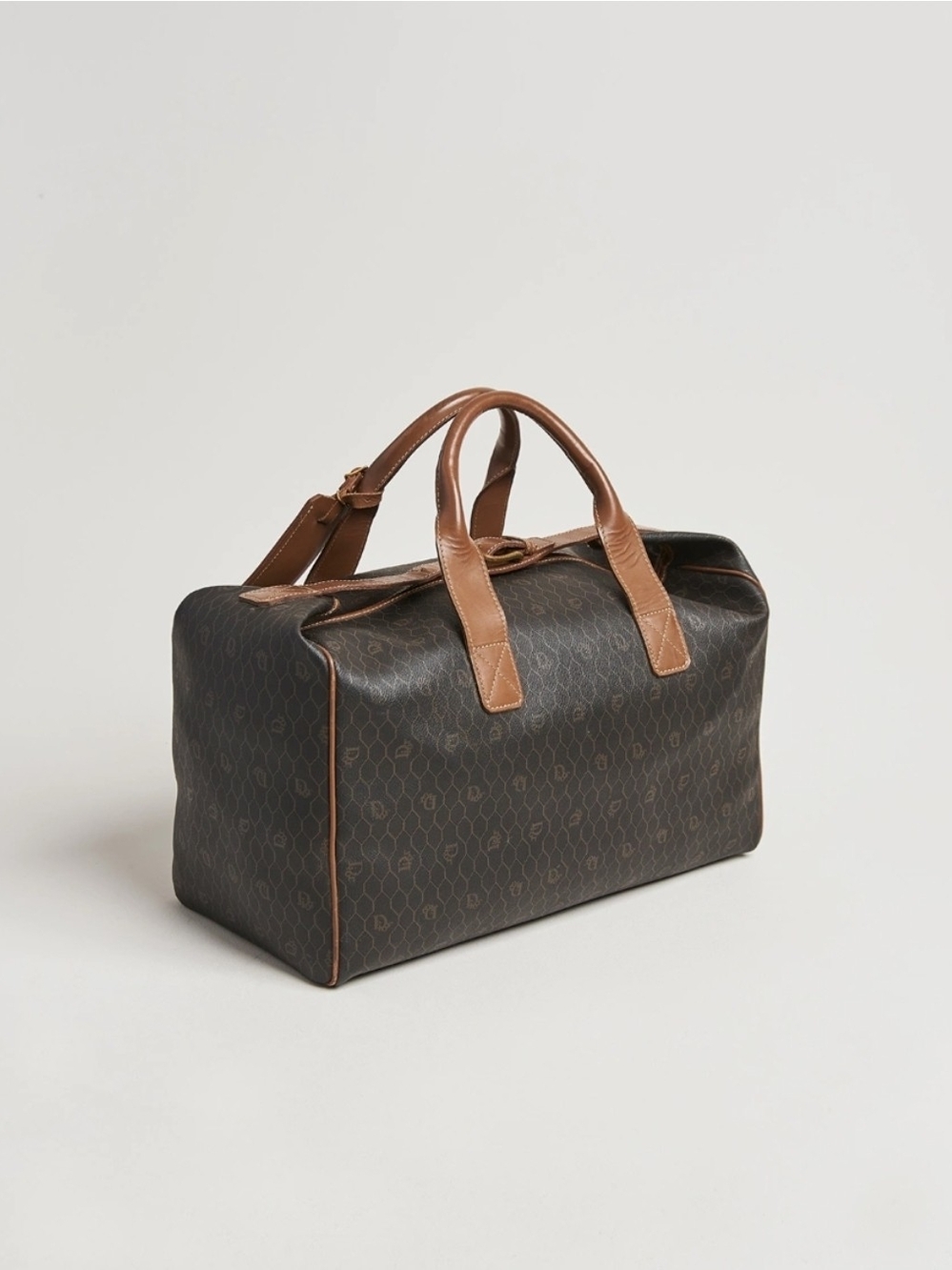 Christian Dior Boston Travel Duffel Bag with Tan Leather Trim 40cm